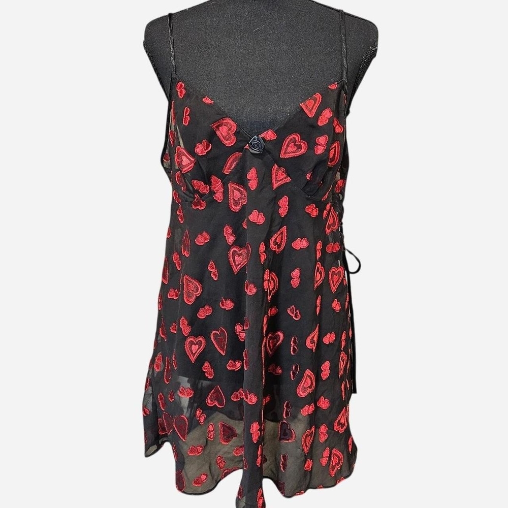 Black and Red Heart Pattern Dress
